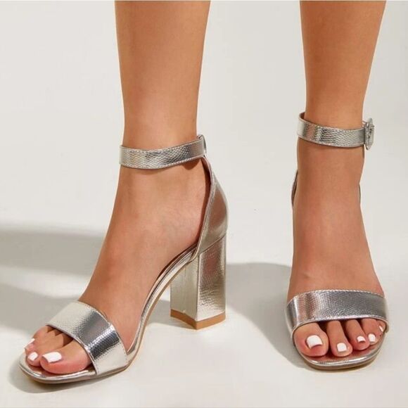 BRAND NEW A.NEW DAY BLOCK ANKLE STRAP OPEN TOE SANDAL - Picture 1 of 16
